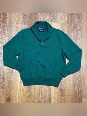 Polo by Ralph Lauren Dark Green Quarter-Zip Sweater
